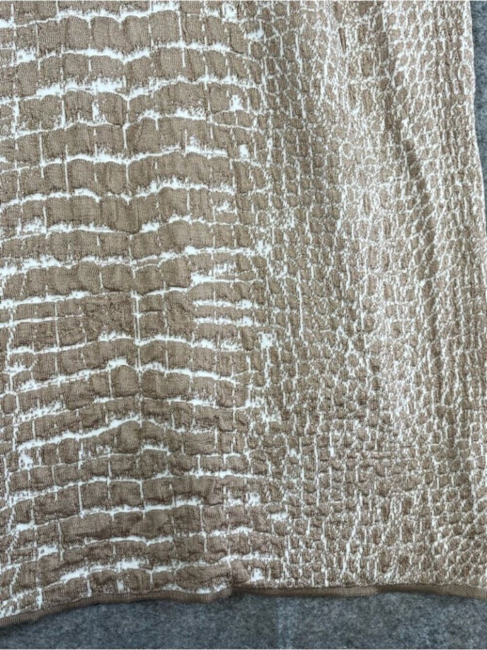 BOSS Hugo Boss Croccodile Print Knit Dress Beige XXL Quiet Luxury Career Midi - Picture 10 of 12